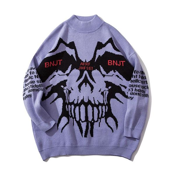 

hip hop sweater purple couples streetwear harajuku oversize long sleeve sweaters knitted jumper pull femme nouveaute 2020, White;black