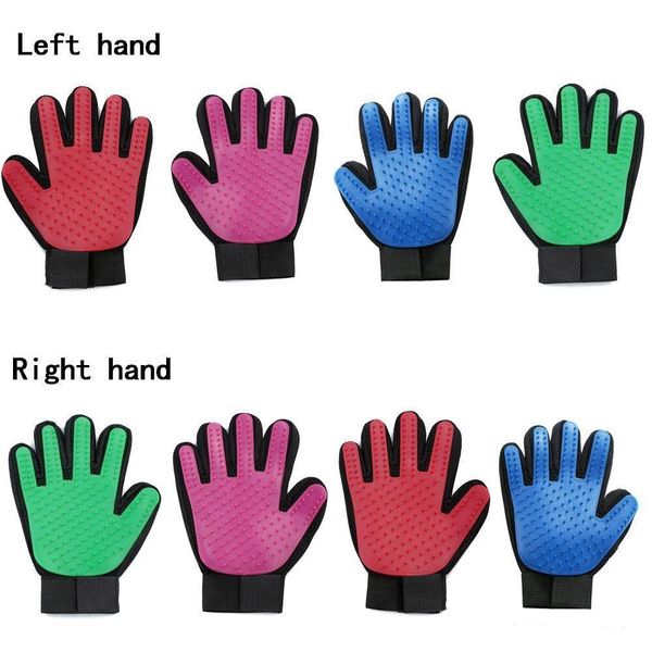 

pet hair glove comb pet dog cat grooming cleaning glove deshedding left right hand hair removal brush promote blood circulation 221