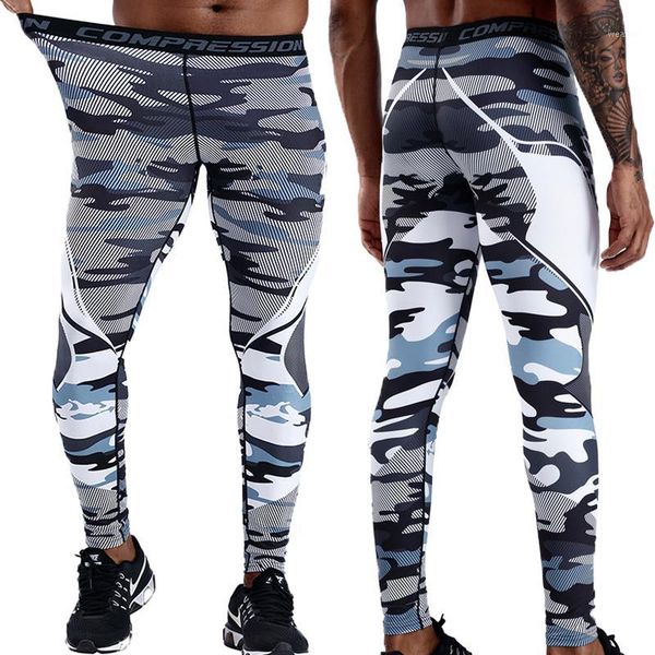 

2020 men joggers casual pants bodybuilding trousers male camouflage gym compression pants tights fitness gyms skinny leggings me1, Black