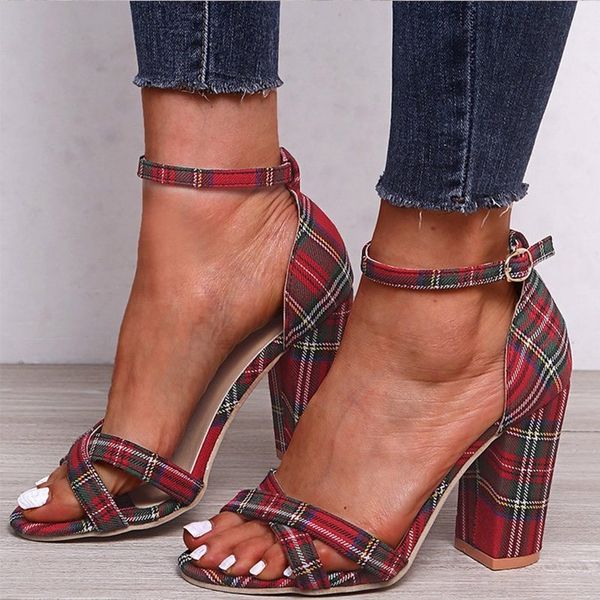 

summer women sandals ankle strap lattice ladies high heels shoes woman cross open toe cover heels female sandals 2020 t200529, Black