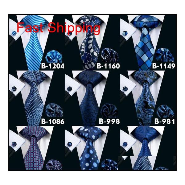 

300 styles 8.5 cm men ties silk tie bule mens neck ties designer handmade wedding party paisley necktie british sty qyludb bdehome, Black;blue