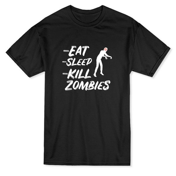 

eat sleep kill zombies graphic list design men's black summer hoodie designers t shirts sweatshirt