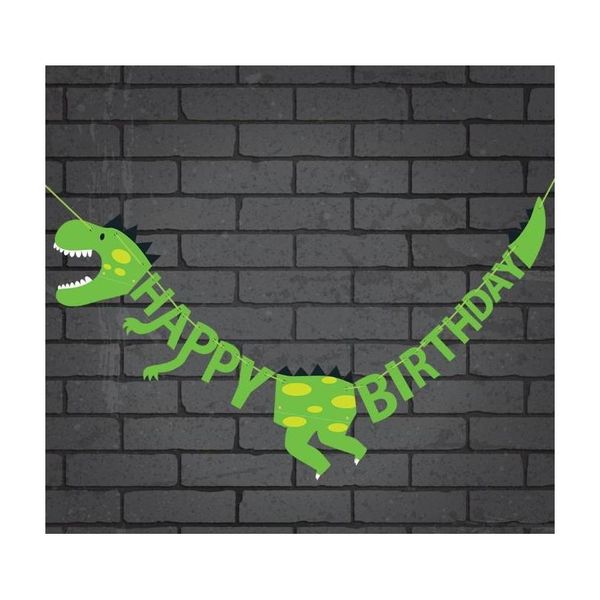 

wholesale 1 pcs dinosaur birthday party banners baby shower decorations party pennant supp bbybej bdesports