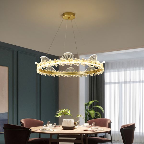 Sala de jantar lâmpadas pingente simples e moderno quarto mestre cristal redonda luz luxo net vermelho pendurado luzes decoracion salão beleza