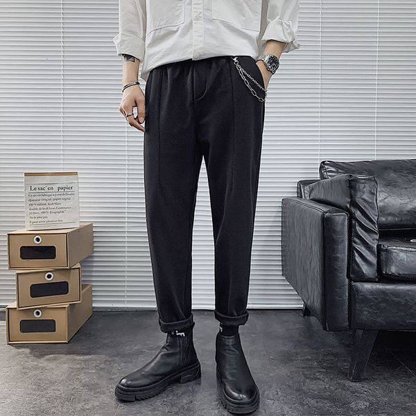 

2021 male trousers spring new plus fashion pants handsome m-3xl d3nm, Black