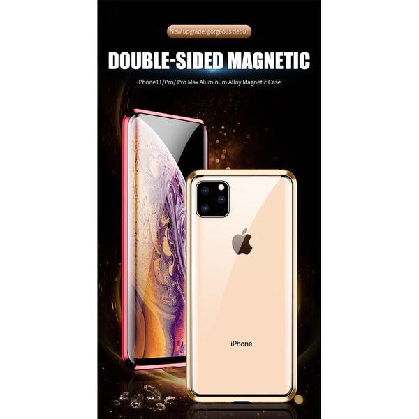 

360 magnetic adsorption metal case for iphone 11 12 pro xs max xr se double sided glass case for ip wmtvbt