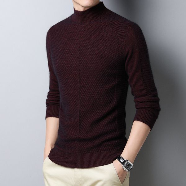 

2021 new male fall half turtleneck high version i grow fashion sweater men's clothes edwt, White;black