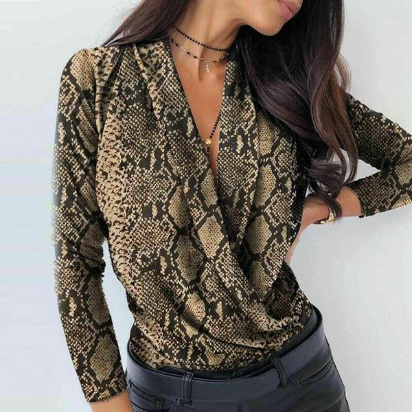 

fashion pretty womens v neck blouse draped long sleeve slim shirts office lady solid leopard baggy tunic elegant clothing1, White