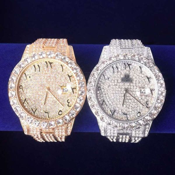 

rhinestone dial luxury men's waterproof business large watchgtfn, Slivery;brown