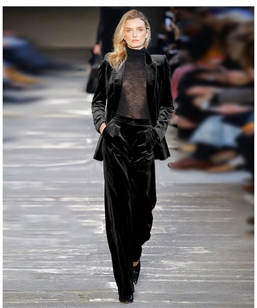 

european and american fashion brand catwalk show mayi star same velvet gorgeous queen slimming suit suit, White;black