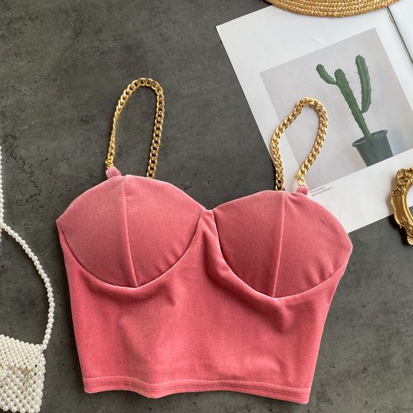 

2021 new singiny chic chain women's sweater retro velvet short back... crop summer off the shoulder elastic ruched . pa2j, White