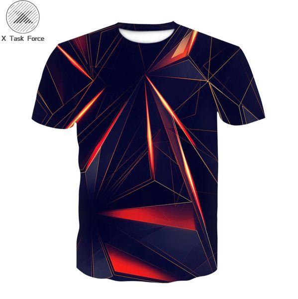 

summer men's casual breathable 3d printing t-shirt round neck kg-266, White;black