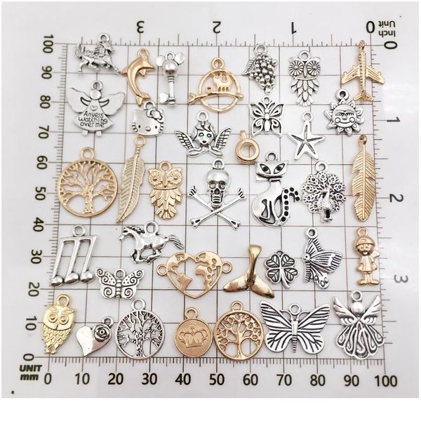 

vintage mixed 20/40pcs metal animal birds charms beads handmade diy bracelet pendant neacklace clips jewelry making wmtwsd