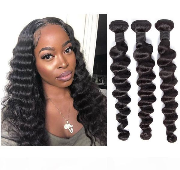 

viya 8a malaysian hairstyle for loose deep human hair weave bundles 3pcs lot can be colored no shedding and tangle ing, Black