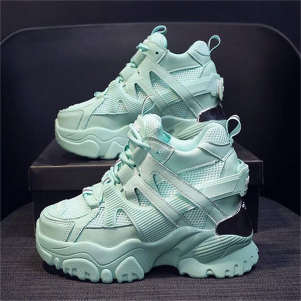 

women's 2021 new chunky tennis women fall trainers 9.5cm in fashion rentals even shoes size 34-39. p8fm, Black