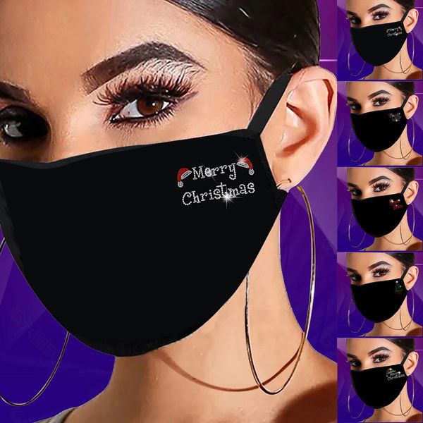 

с рождеством горный хрусталь украшения маски для лица jewerly кристалл bling для рождественской вечеринки мода cosplay маска mascarillas sqc, Black