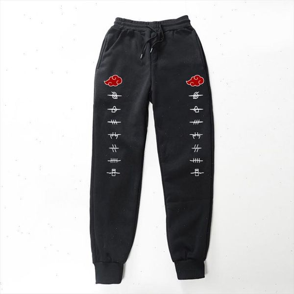 

new anime naruto akatsuki mens sweatpants joggers lounge pants pockets outdoor running trousers streetwear sweatpants, Black