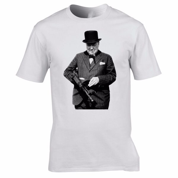 

winston churchill machine gun ww2 world war two prime ministers fitness slim male casual fashion sport hooded sweatshirt hoodie t shirt