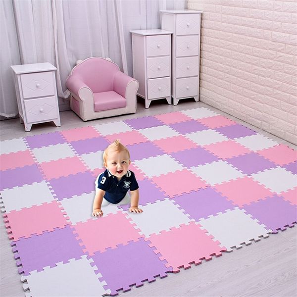 Baby EVA Foam Puzzle Play Mat / Tapetes Kids Brinquedos Tapete para Crianças Interligando Telhas de Exercício de Exercício, CADA: 29CMX29CM LJ201113