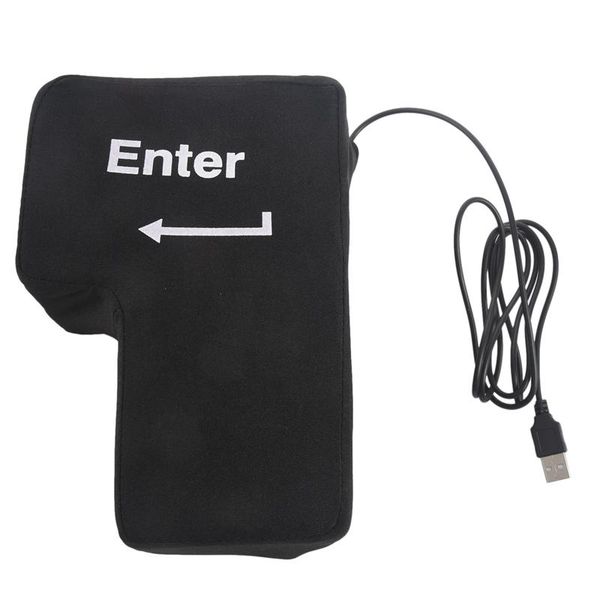 

enter key pillow, big usb enter button stress relief vent tools, unbreakable relax key office desknap pillow