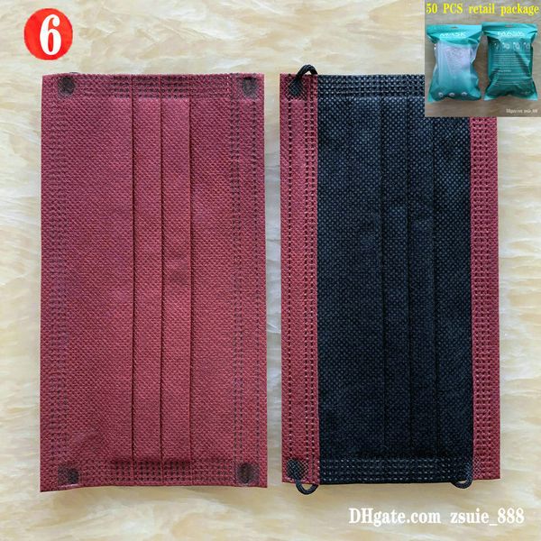 

layers 12 colors face mask 50pcs packing 3 non-woven disposable mask protective face shield mouth and kids mascarilla mascherina