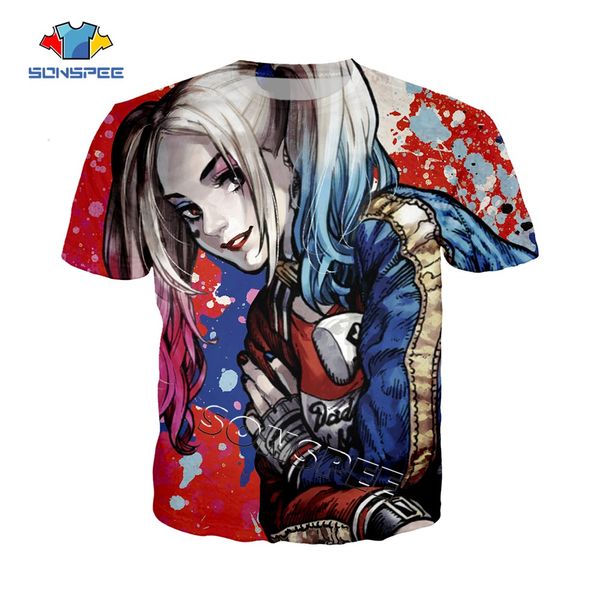 

summer suicide squad harley quinn comic clown 3d print shirts horror anime graphic men clothing