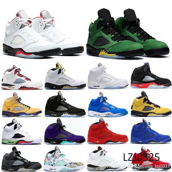

jumpman 5 basketball shoes sandals mens designer 5s 6 florida gators sports sneakers 40-46, Black