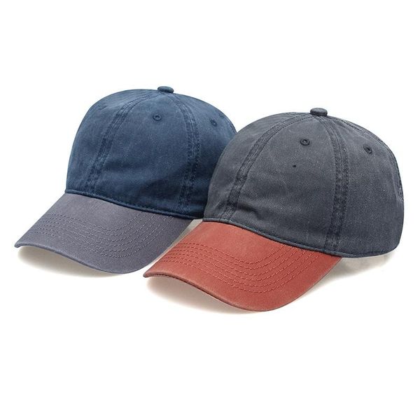 

casual and versatile old baseball cap washed denim duck cap autumn and winter men women simple curved brim hat, Blue;gray