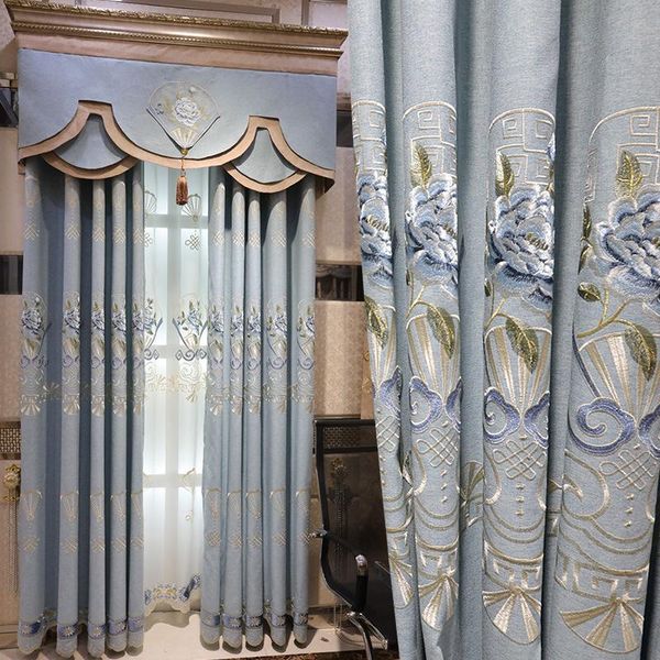 

chinese embroidery shading curtains for living dining room bedroom.