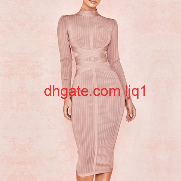 

fashion celebrity party bodycon bandage dress women long sleeve o-neck elegant night out club dress women vestidos, Black;gray