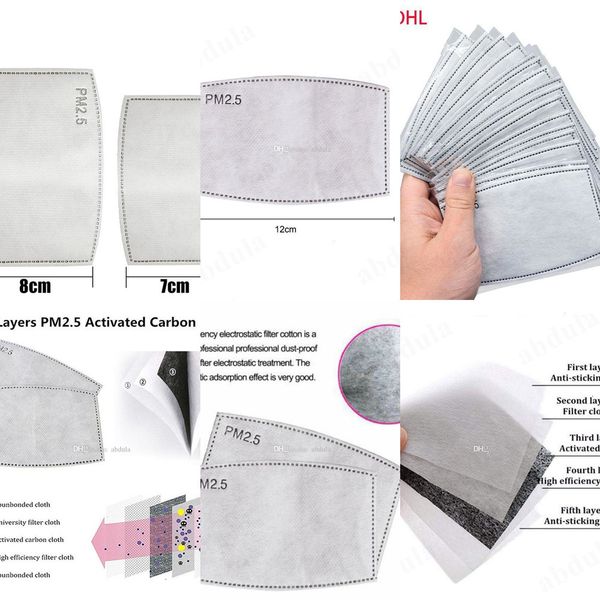 

mask mouth pm2.5 filter for designer 200factory moq mask replaceable filter pad 5 layers filter for 4fpv 1gqwp