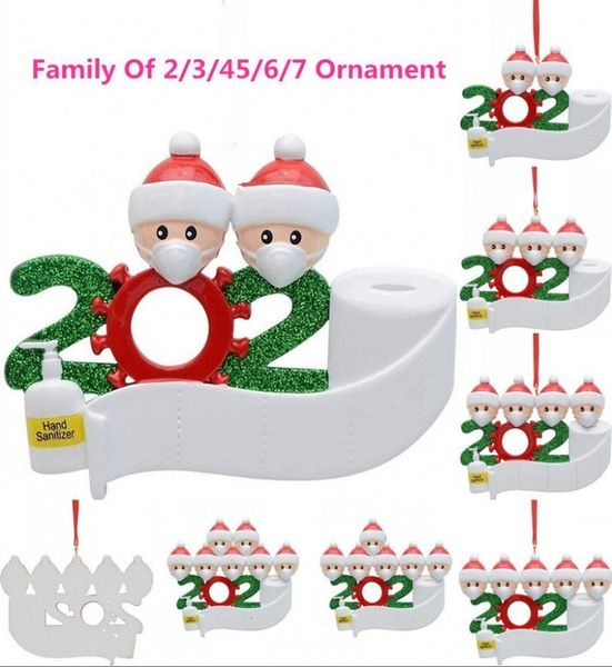 

decoration 2020 quarantine christmas birthdays fast gift ship product personalized family of 4 ornament pandemic social distancing 2966