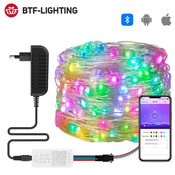 

dc5v bluetooth app full set led string dream color party lights ws2812b rgb magic led light addressable individually ios android