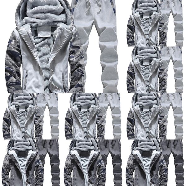 

dagmm men's baseball clothing velvet thickened winter sports sportswear casual sportswear suit fat plus printed long sleeve sweatshirt, Black