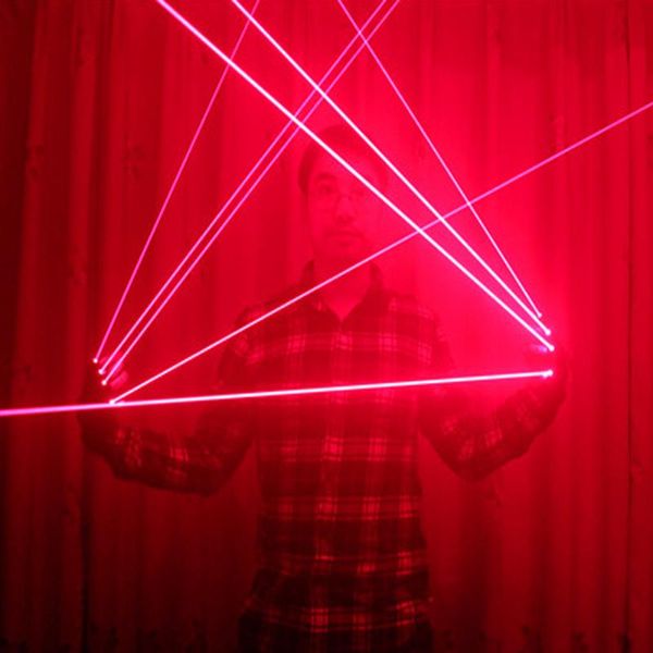 

party decoration red laser gloves with 4pcs 650nm laser, disco led luminous glasses, for robot suits dj club show