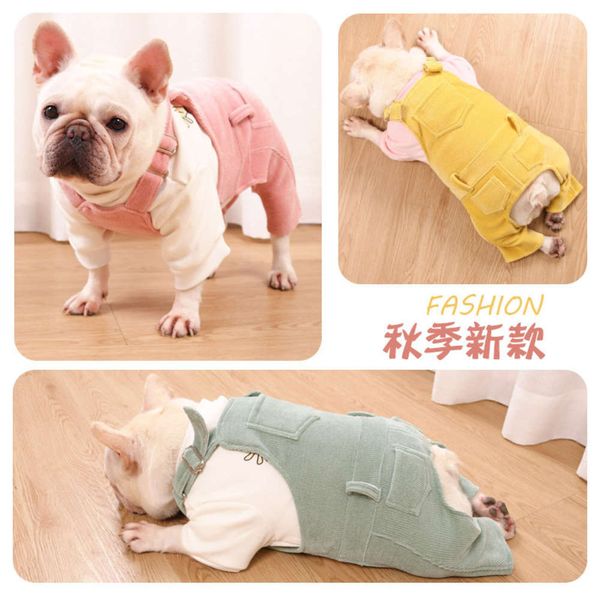 

fat dog pug hanbei velvet trousers with elastic shoulder strap adjustable