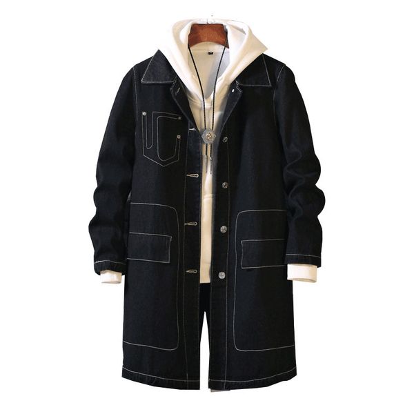 

fujian factory long jackets winter black windbreaker jeans men jacket