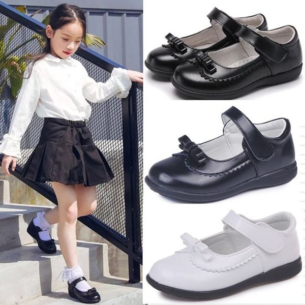 

spring autumn children kids school leather for student black dress shoes girls  5 6 7 8 9 10 11 12 13-16t, Black;red