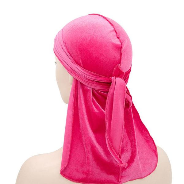 

men women velvet breathable bandana hat turban doo durag cap