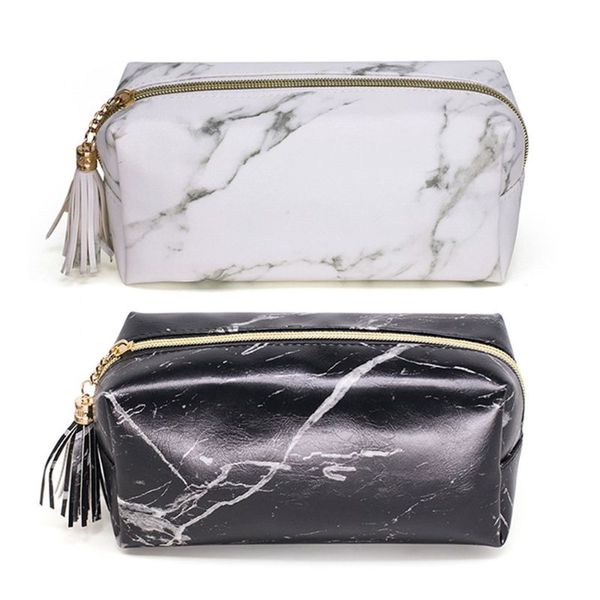 

fashion women girls marble zipper tassel purse travel makeup cosmetic bag lady toiletry pencil case stationery organizer new