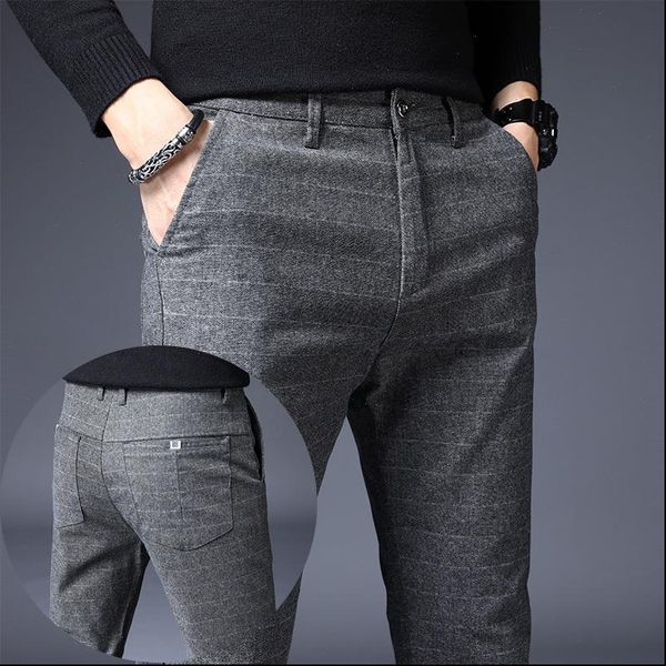 

2021 fashion new cotton men pants spring autumn pants male classic business casual trousers, Black