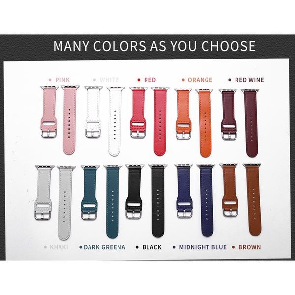 

genuine leather loop strap for watch band 42mm 44mm series 5 4 watchband 38mm 40mm iwatch 3 21 correa bracelet acc qyltlh, Black;brown