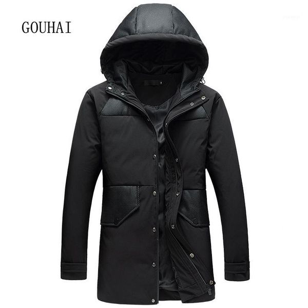 

long winter jacket mens white duck down jacket men coat hooded 4xl 5xl down jackets men feather male parka homme thicking1, Black