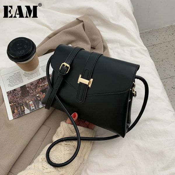 

[eam] women new retro pu leather flap personality all-match crossbody shoulder bag fashion tide 2021 18a1564