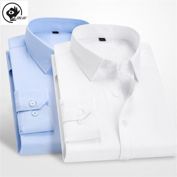 

little raindrop men's long sleeve basic dress shirts male formal business standard-fit button up work office twill thin shirt1, White;black