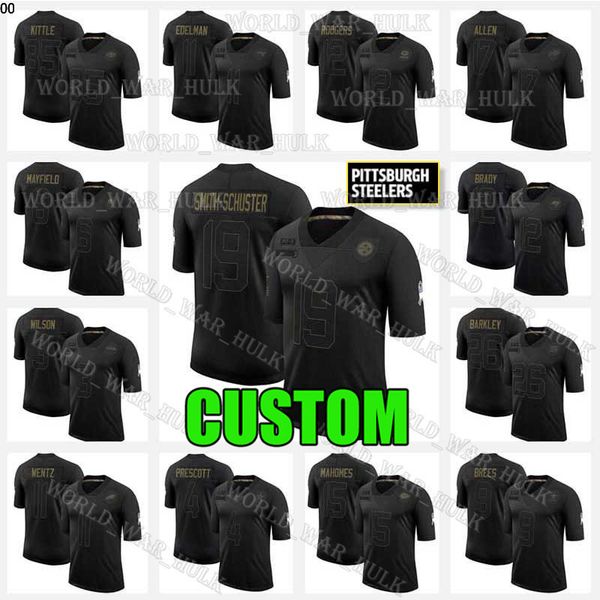 

питтсбург стилерс трикотажные изделия 2020 salute для обслуживания пользовательских t.j. watt tj juju smith-schater minkah fitzpatrick troy, Black;red