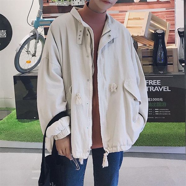 

jacket japanese japanese chic tooling jacket trend loose and versatile student spring new casual bf wind1, Black;brown