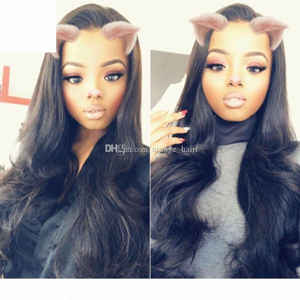

body wave wig raw virgin indian hair lace front human hair wigs for black woman glueless full lace wigs, Black;brown