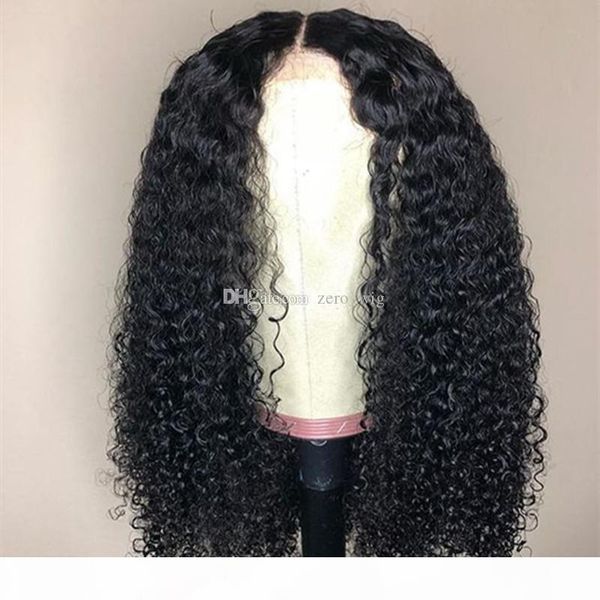 

human hair wig short deep curly pre-plucked hairline lace front wig full lace wig malaysian virgin hair 150% density bleached knots, Black;brown