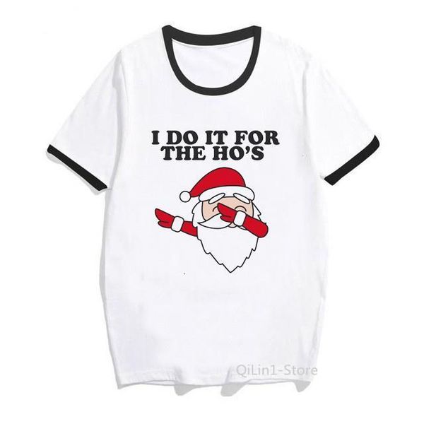 

dabbing santa claus print tshirt femme funny t shirts summer female white tshirt women hip hop christmas t shirt graphic te